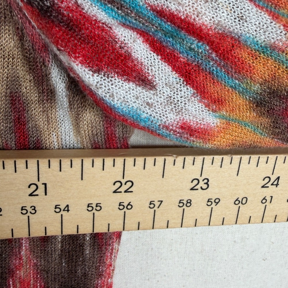 Chicos Jackpot Aztec Print Linen Duster Cardigan size 3 (XL) Red/Brown/Orange - Picture 5 of 6